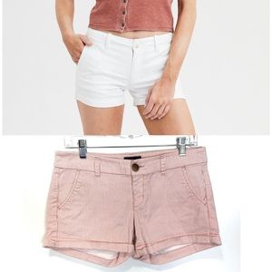 AEO Stretch Midi Mid Rise Striped Cotton Shorts